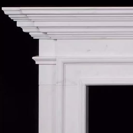 Electric European Style Freestanding Pure White Marble Natural Marble &amp; Limestone High Fireplace