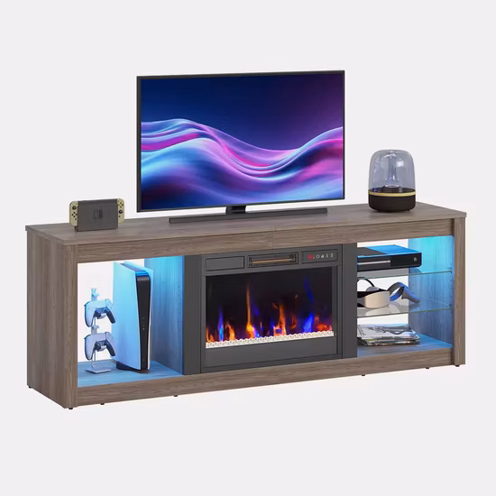 Decoration LED Fire Electric Fireplace Wall Mounted TV Stand